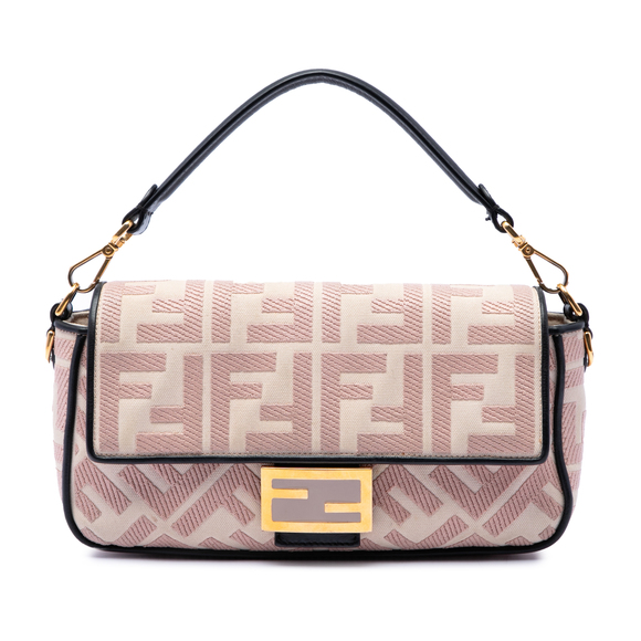 Fendi Handbags - Pre-Loved Fendi Zucca Embroidered Canvas Baguette Satchel